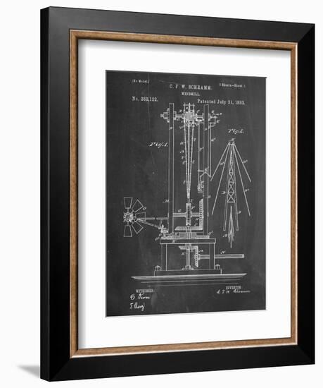 Windmill Patent-null-Framed Art Print