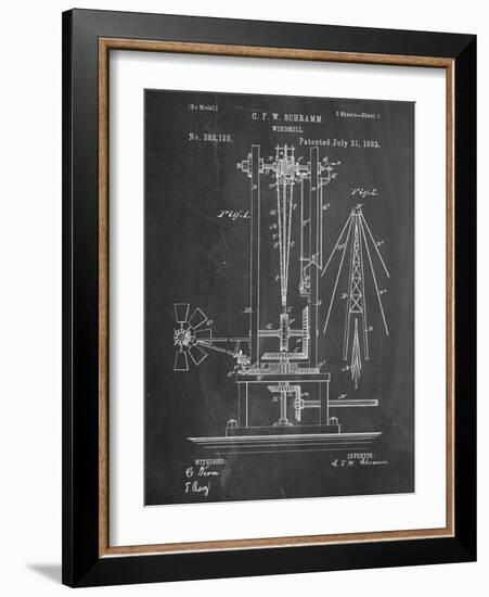 Windmill Patent-null-Framed Art Print