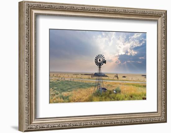Windmill Sunset-Annie Bailey Art-Framed Photographic Print