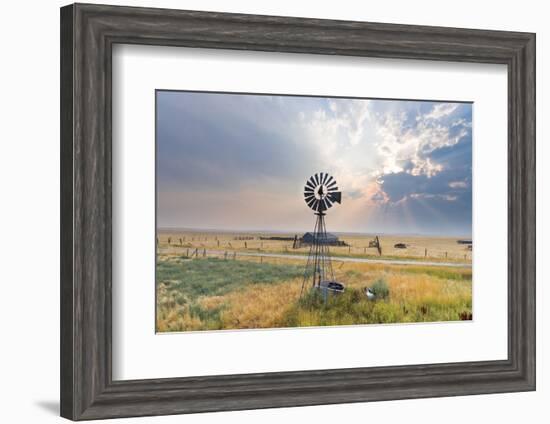 Windmill Sunset-Annie Bailey Art-Framed Photographic Print