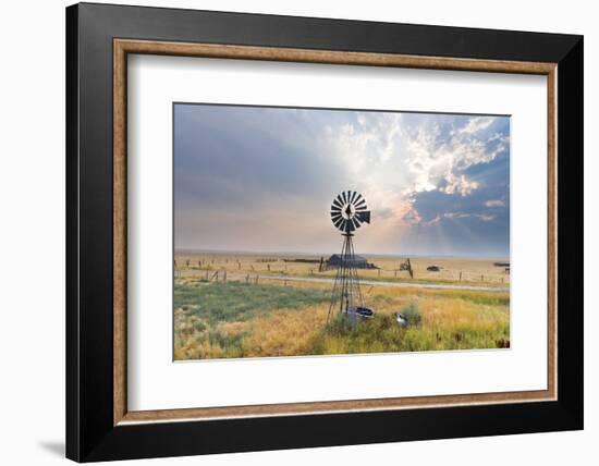 Windmill Sunset-Annie Bailey Art-Framed Photographic Print