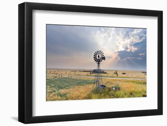 Windmill Sunset-Annie Bailey Art-Framed Photographic Print