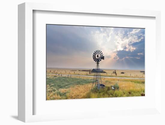 Windmill Sunset-Annie Bailey Art-Framed Photographic Print