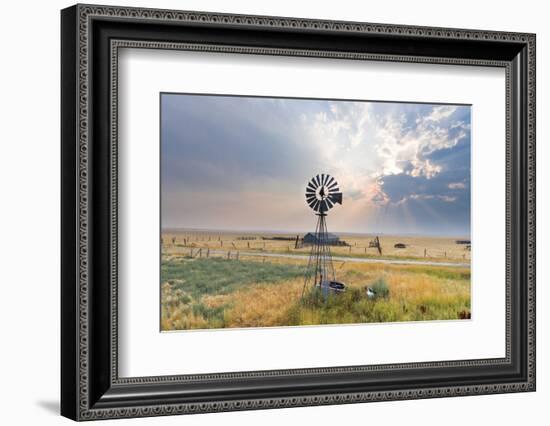 Windmill Sunset-Annie Bailey Art-Framed Photographic Print