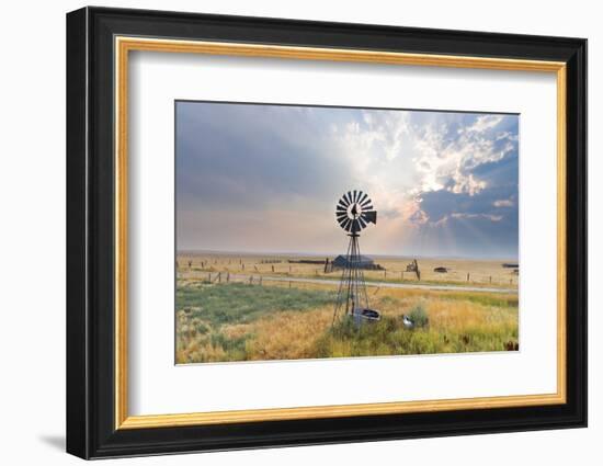 Windmill Sunset-Annie Bailey Art-Framed Photographic Print