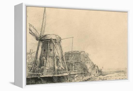 Windmill-Rembrandt van Rijn-Framed Premier Image Canvas