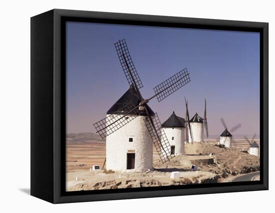 Windmills Above the Village, Consuegra, Ruta De Don Quixote, Castilla La Mancha, Spain-Michael Busselle-Framed Premier Image Canvas