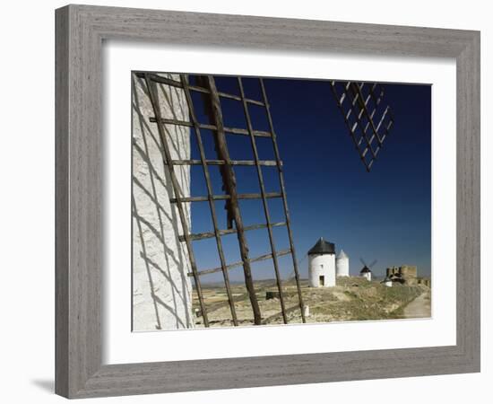 Windmills and Castle, Consuegra, Toledo, Castile La Mancha, Spain-Michael Busselle-Framed Photographic Print