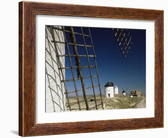 Windmills and Castle, Consuegra, Toledo, Castile La Mancha, Spain-Michael Busselle-Framed Photographic Print