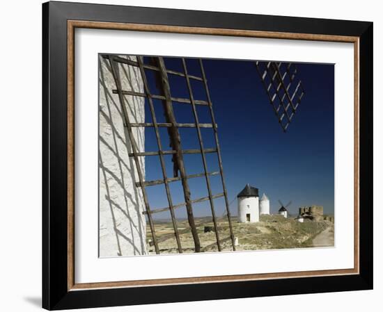 Windmills and Castle, Consuegra, Toledo, Castile La Mancha, Spain-Michael Busselle-Framed Photographic Print