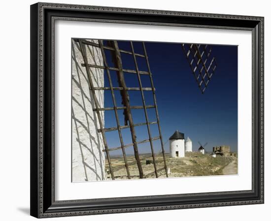 Windmills and Castle, Consuegra, Toledo, Castile La Mancha, Spain-Michael Busselle-Framed Photographic Print