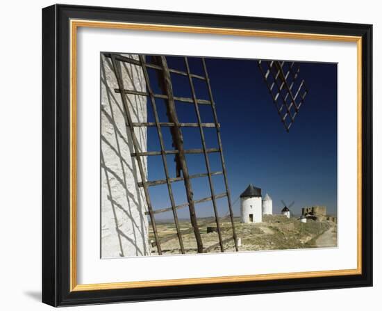 Windmills and Castle, Consuegra, Toledo, Castile La Mancha, Spain-Michael Busselle-Framed Photographic Print