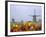 Windmills and Tulips Along the Canal in Kinderdijk, Netherlands-Keren Su-Framed Photographic Print