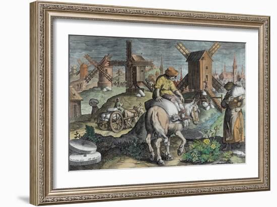 Windmills, from 'Nova Reperta'-Jan van der Straet-Framed Giclee Print