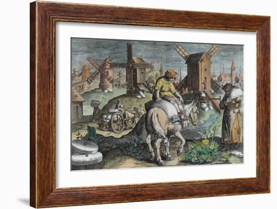 Windmills, from 'Nova Reperta'-Jan van der Straet-Framed Giclee Print