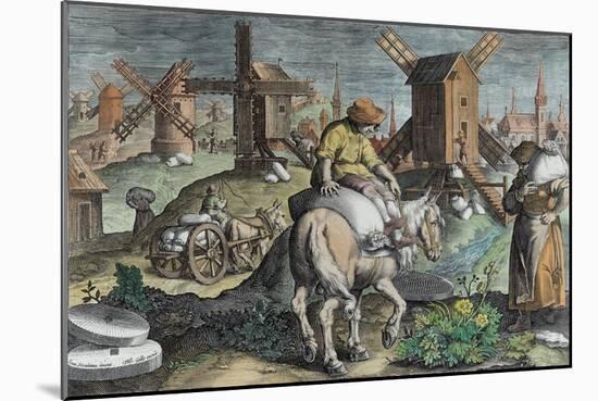 Windmills, from 'Nova Reperta'-Jan van der Straet-Mounted Giclee Print