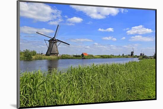 Windmills in Kinderdijk, UNESCO World Heritage Site, South Holland, Netherlands, Europe-Hans-Peter Merten-Mounted Photographic Print