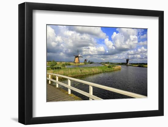 Windmills in Kinderdijk, UNESCO World Heritage Site, South Holland, Netherlands, Europe-Hans-Peter Merten-Framed Photographic Print