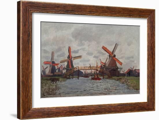 Windmills in the Westzijderveld near Zaandam. 1871-Claude Monet-Framed Giclee Print