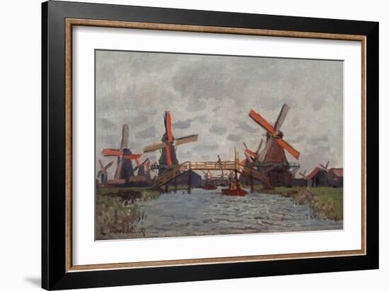 Windmills in the Westzijderveld near Zaandam. 1871-Claude Monet-Framed Giclee Print