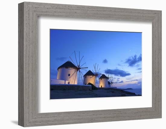 Windmills Kato Mili, Mykonos-Town, Mykonos, Cyclades, Greece-Katja Kreder-Framed Photographic Print