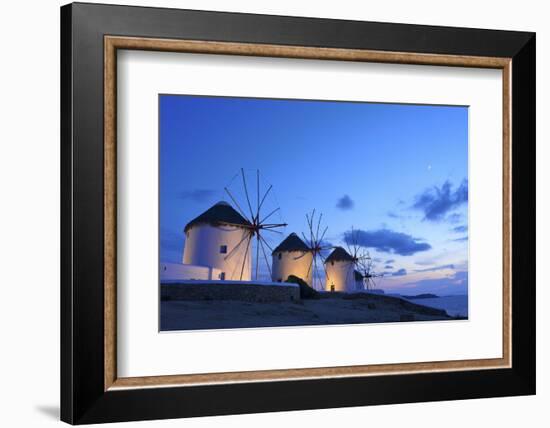 Windmills Kato Mili, Mykonos-Town, Mykonos, Cyclades, Greece-Katja Kreder-Framed Photographic Print