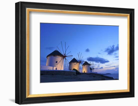 Windmills Kato Mili, Mykonos-Town, Mykonos, Cyclades, Greece-Katja Kreder-Framed Photographic Print