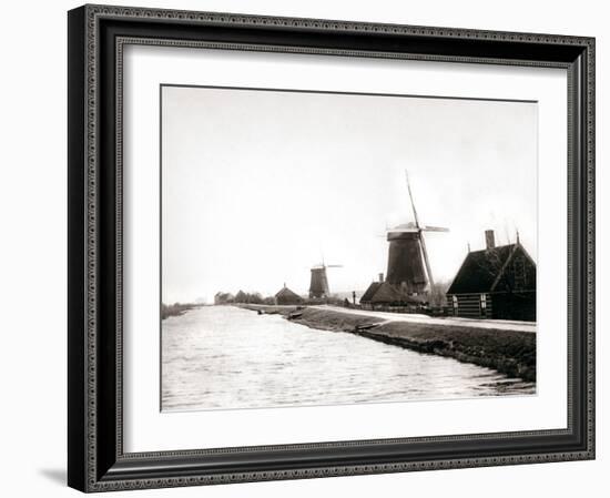 Windmills, Laandam, Netherlands, 1898-James Batkin-Framed Photographic Print