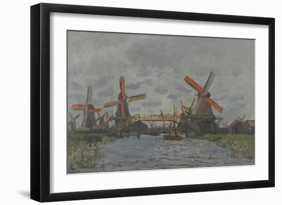 Windmills near Zaandam, 1871-Claude Monet-Framed Premium Giclee Print