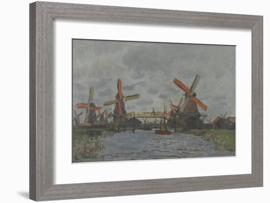 Windmills near Zaandam, 1871-Claude Monet-Framed Premium Giclee Print