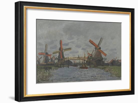 Windmills near Zaandam, 1871-Claude Monet-Framed Premium Giclee Print