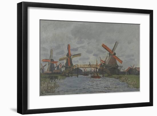 Windmills near Zaandam, 1871-Claude Monet-Framed Premium Giclee Print