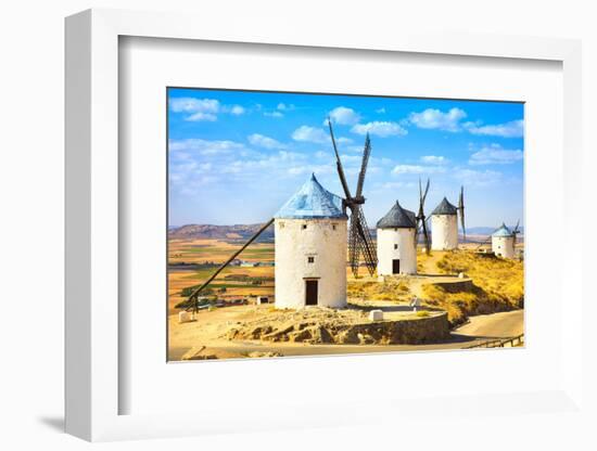 Windmills of Don Quixote in Consuegra. Castile La Mancha, Spain-stevanzz-Framed Photographic Print