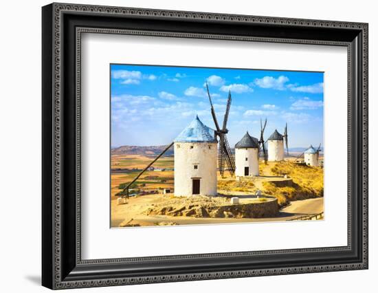 Windmills of Don Quixote in Consuegra. Castile La Mancha, Spain-stevanzz-Framed Photographic Print