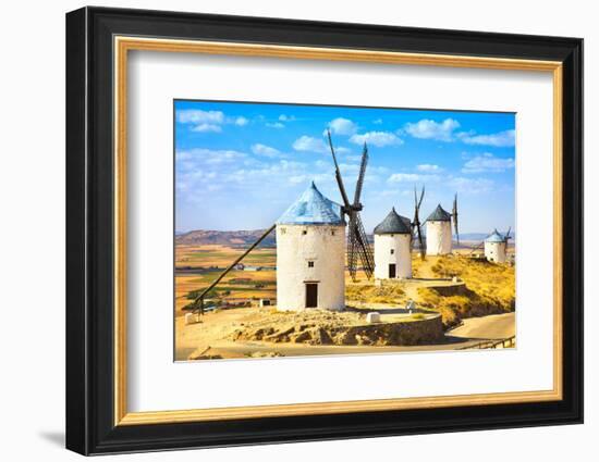 Windmills of Don Quixote in Consuegra. Castile La Mancha, Spain-stevanzz-Framed Photographic Print