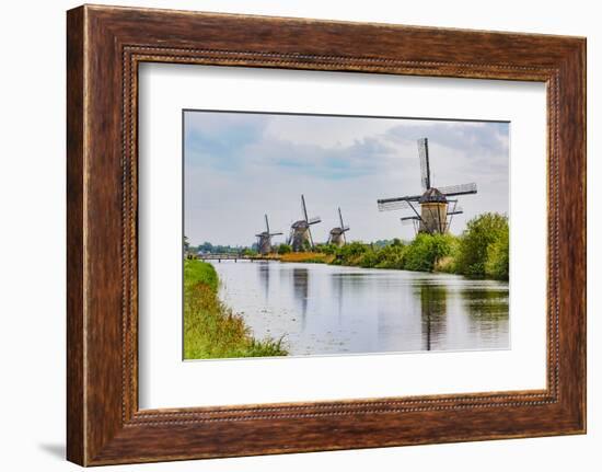 Windmills of Kinderdijk, in the municipality of Molenwaard. UNESCO World Heritage Site since 1997.-Adam Jones-Framed Photographic Print