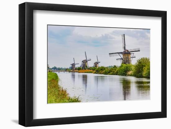 Windmills of Kinderdijk, in the municipality of Molenwaard. UNESCO World Heritage Site since 1997.-Adam Jones-Framed Photographic Print