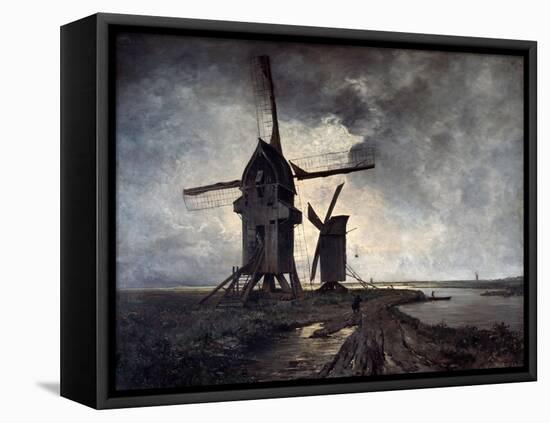 Windmills of the Surrounding Landscape of Lille, 1877-Emmanuel Lansyer-Framed Premier Image Canvas