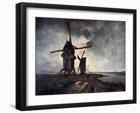 Windmills of the Surrounding Landscape of Lille, 1877-Emmanuel Lansyer-Framed Giclee Print