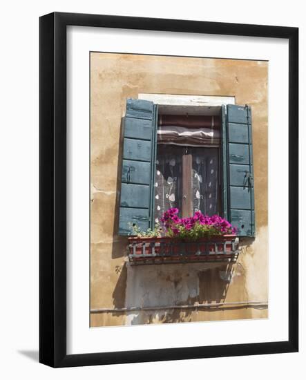 Window and Shutters, Venice, Veneto, Italy, Europe-Amanda Hall-Framed Photographic Print