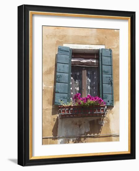 Window and Shutters, Venice, Veneto, Italy, Europe-Amanda Hall-Framed Photographic Print