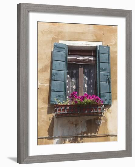 Window and Shutters, Venice, Veneto, Italy, Europe-Amanda Hall-Framed Photographic Print