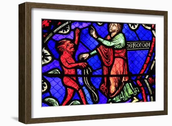 Window, Bourges Cathedral, France (Stained Glass)-French School-Framed Giclee Print