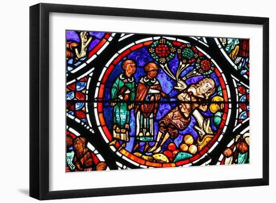 Window, Bourges Cathedral, France (Stained Glass)-French School-Framed Giclee Print