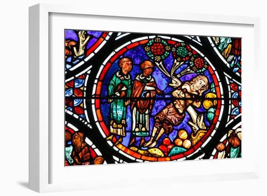 Window, Bourges Cathedral, France (Stained Glass)-French School-Framed Giclee Print