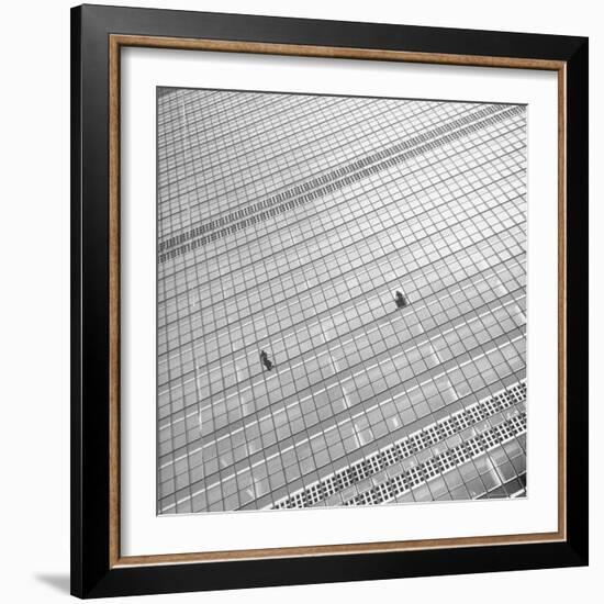 Window Cleaners Cleaning Windows High Up on the United Nations Building-Andreas Feininger-Framed Photographic Print