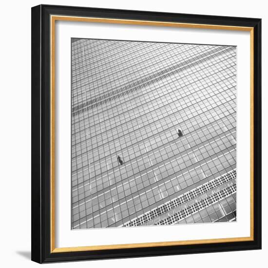 Window Cleaners Cleaning Windows High Up on the United Nations Building-Andreas Feininger-Framed Photographic Print