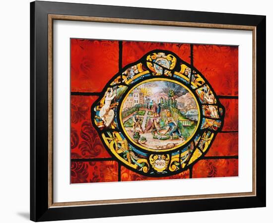 Window Depicting March, from Montigny-null-Framed Giclee Print