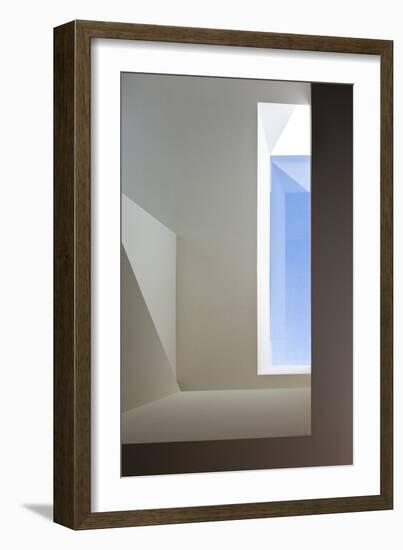 Window Detail in Mountain House by Fran Silvestre Set in Rocks of Aroya Valencia Spain-Fernando Alda-Framed Photo