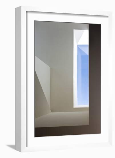 Window Detail in Mountain House by Fran Silvestre Set in Rocks of Aroya Valencia Spain-Fernando Alda-Framed Photo